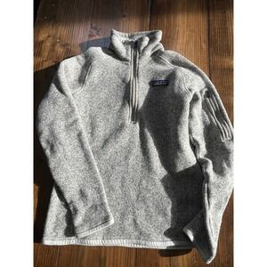Patagonia Better Sweater 1/4 Zip Fleece Pullover Birch White Heather Womens S